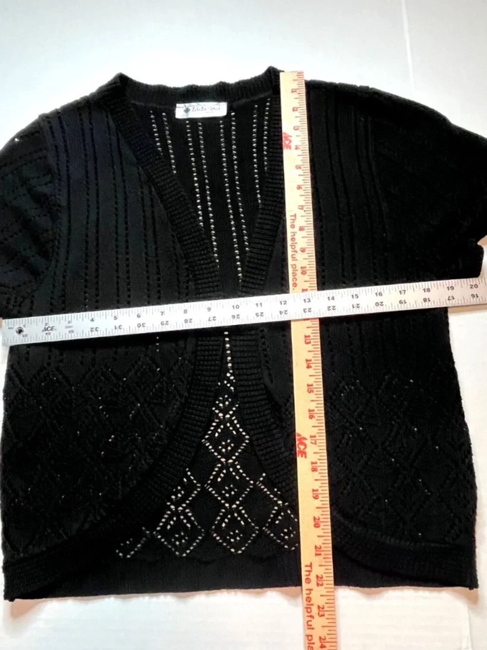 Open Knit Cardigan Shrug size M Fairy Grunge Whimsigoth Black made in USA